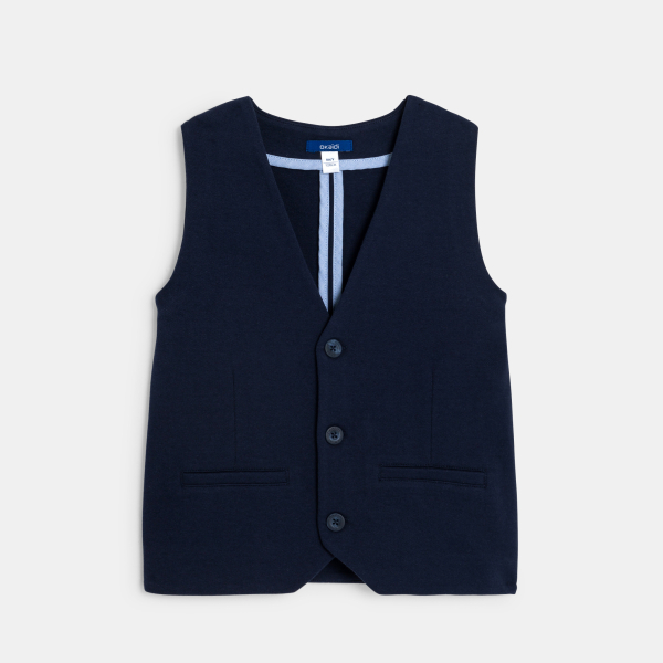 سترة محبوكة باللون الأزرق الداكن للأطفال.